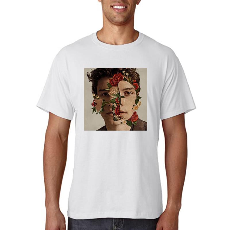 New Fashion Streetwear T shirt Tops Shawn Mendes Rose Flower Hip Hop Print T shirt For - Shawn Mendes Shop