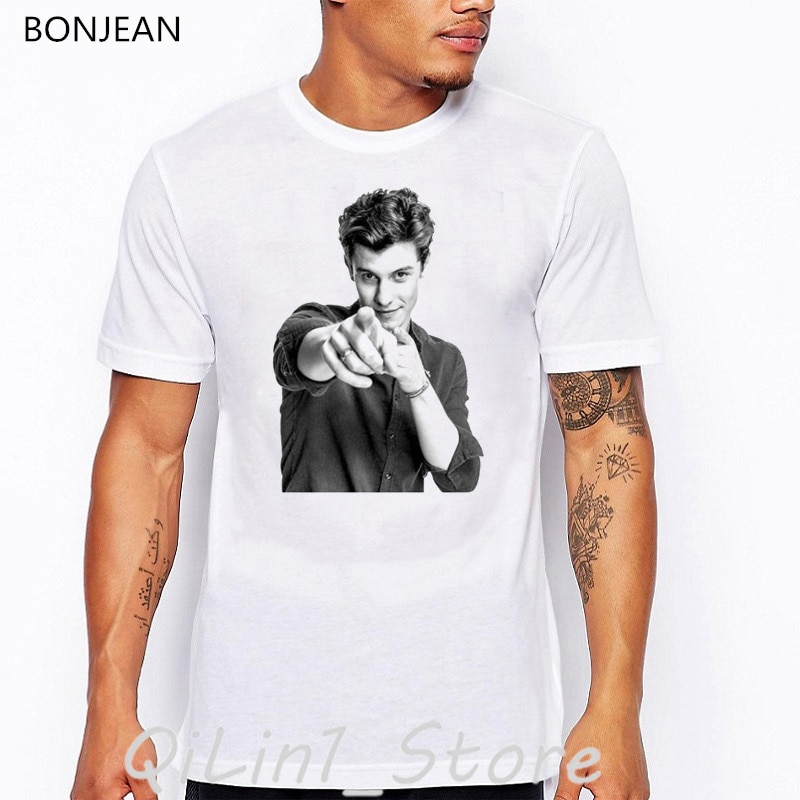 vintage Shawn Mendes t shirt men clothes 2022 hip hop tee shirt homme funny white tshirt - Shawn Mendes Shop